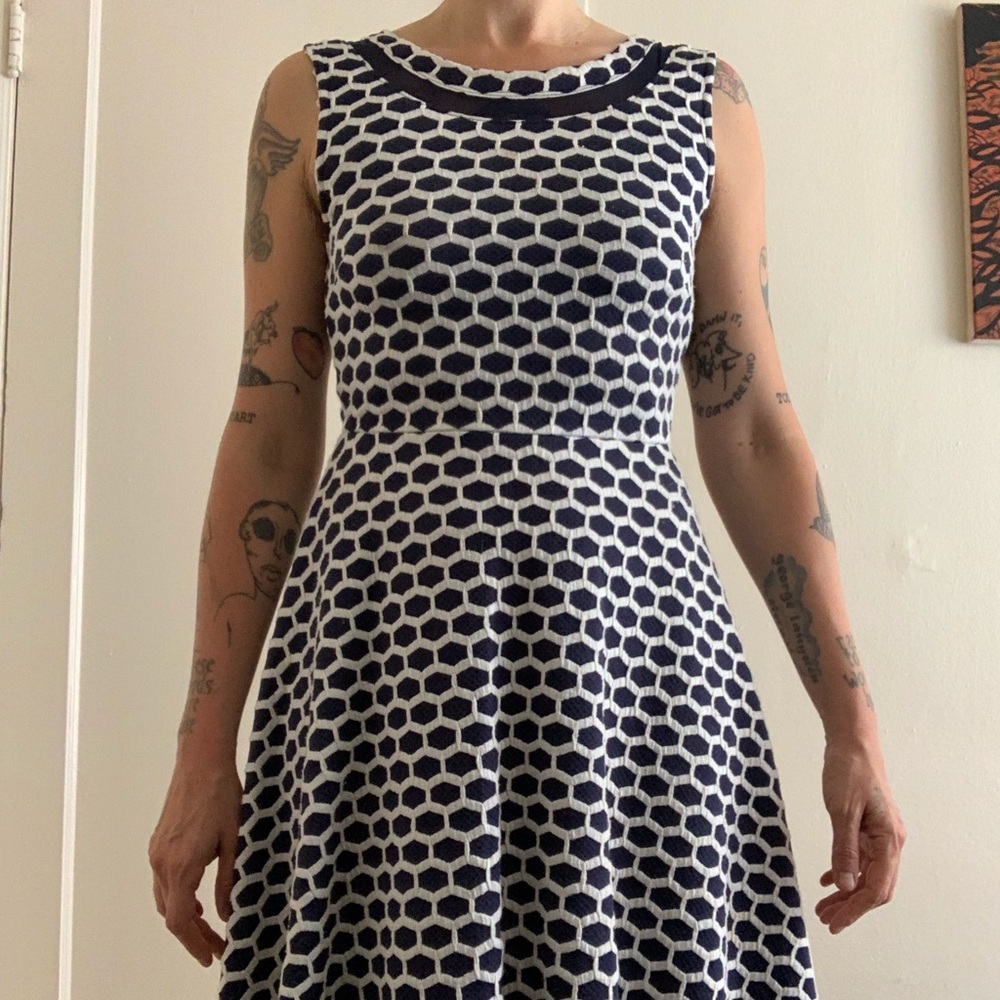 Pixley dark blue and white dress